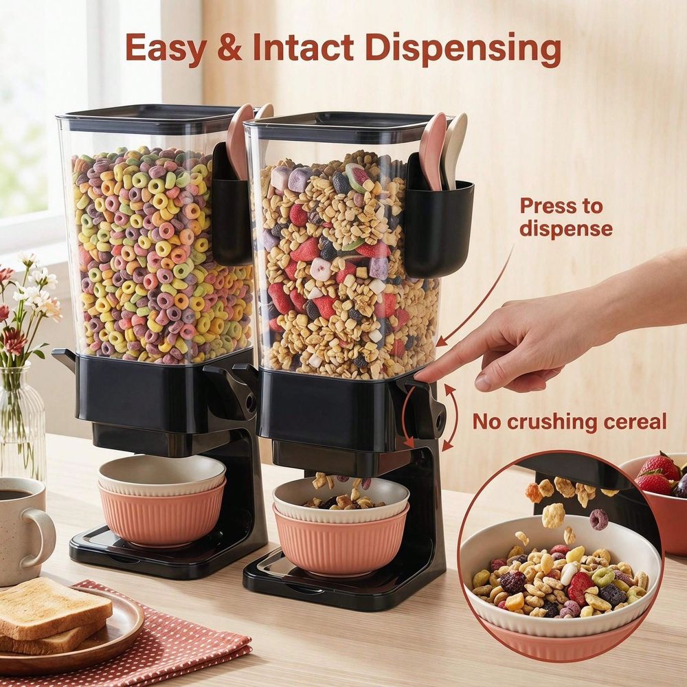 Food Storage No Pantry - Distributeur de céréales avec couvercle pour