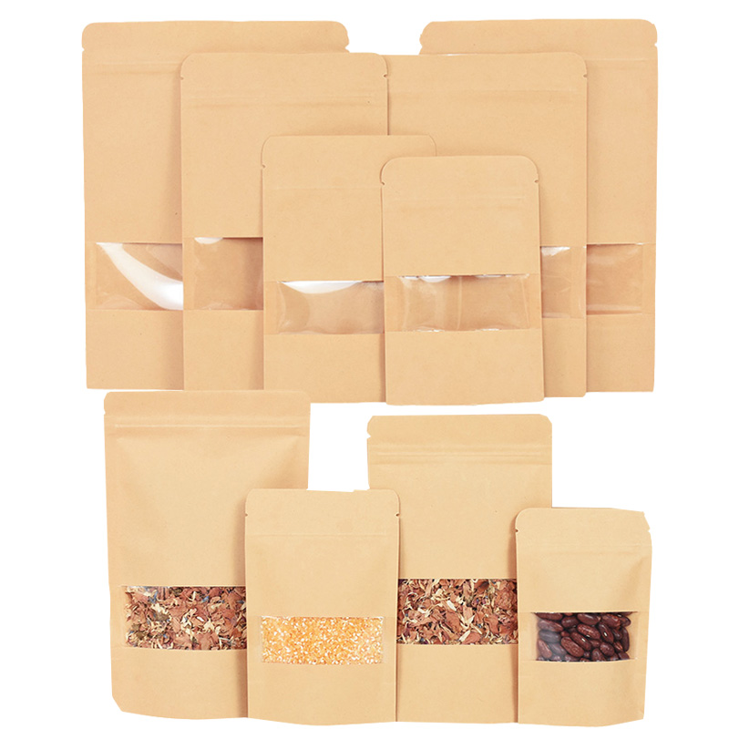 Food Storage Bags Zip Lock Pouch - Sacs en papier Kraft à fermeture