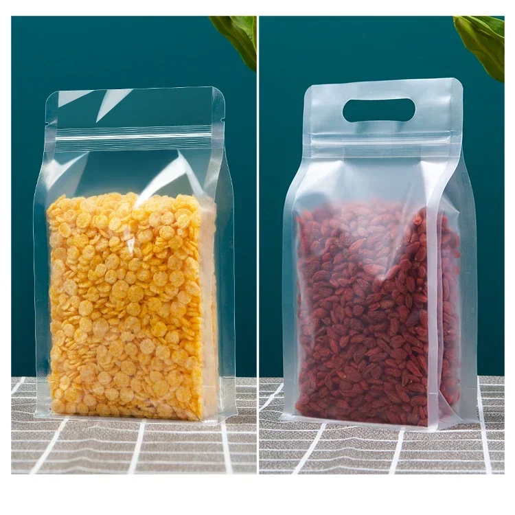 Food Storage Bags Zip Lock Pouch - 50 sacs transparents givrés refermables avec