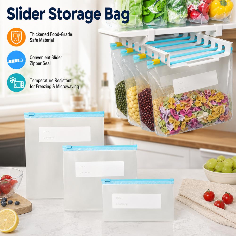 Food Storage Bags Zip Lock Pouch - 10-20 pièces Sacs de congélation réutilisables