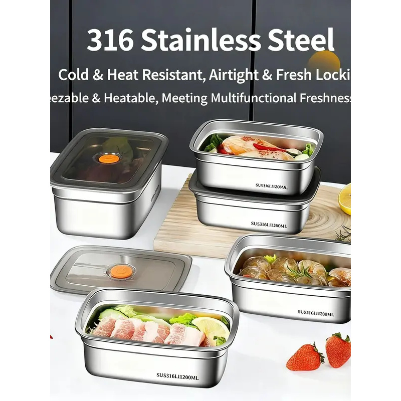 Boîte à bento en acier inoxyda - Food Storage Box Large avis et prix