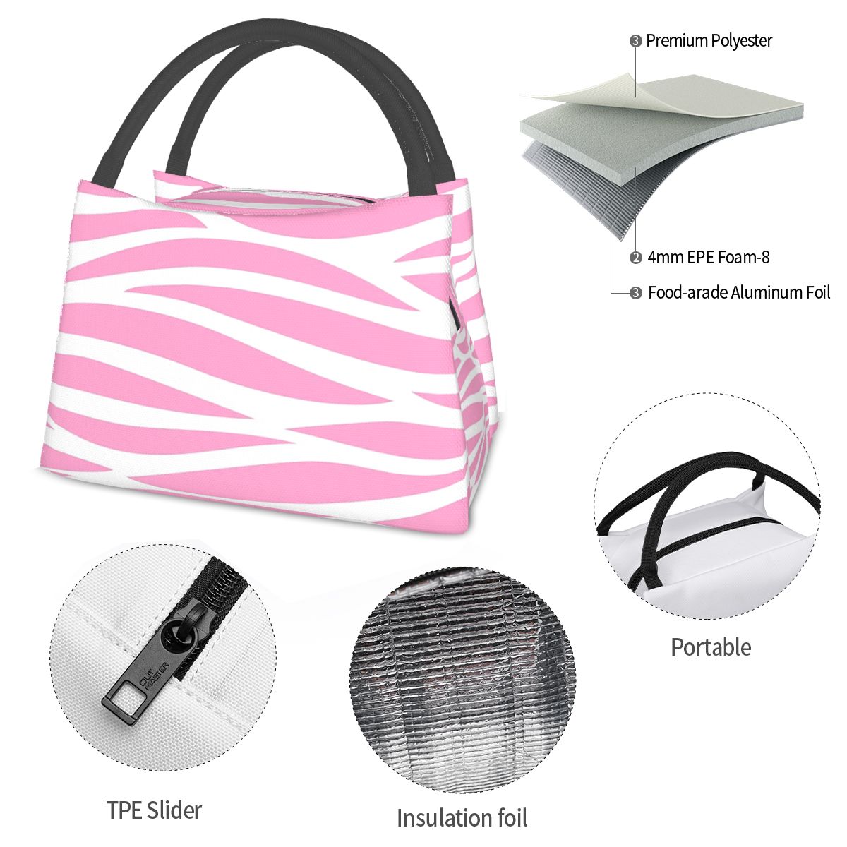 Sac à déjeuner à rayures zébré - Zebra Food Storage avis et prix