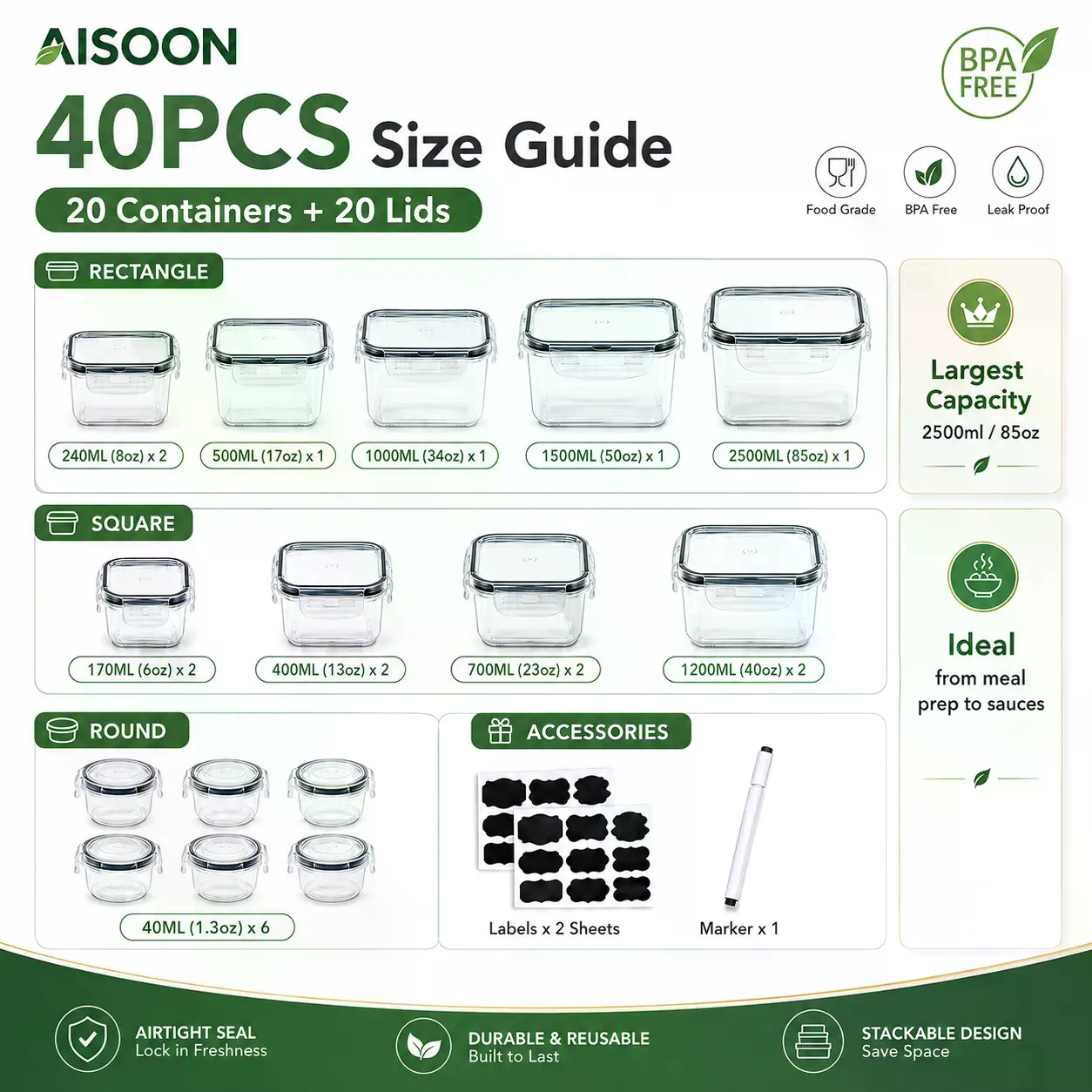 Ensemble de 40 contenants de s - Food Storage Box Large avis et prix